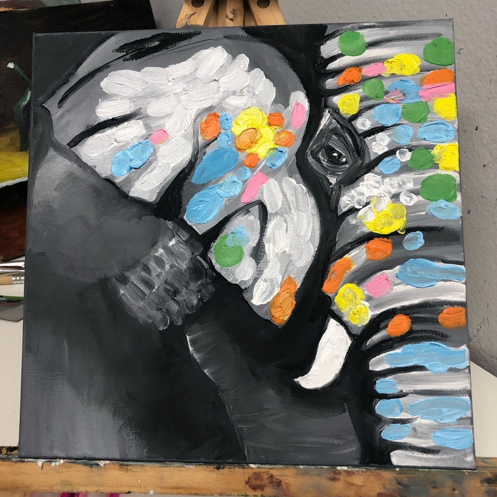 NEW Oil Painting Elephant Size12x12